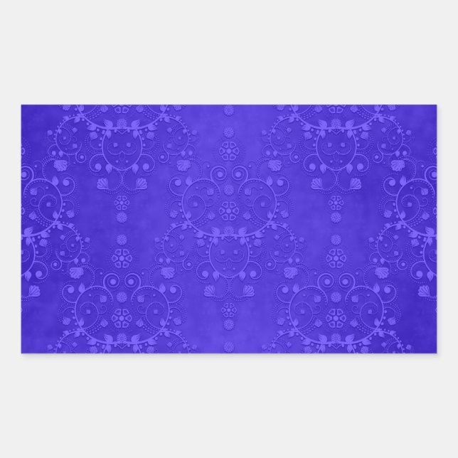 Vibrant Cobalt Blue Fancy Damask Pattern Sticker (Front)