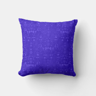 Vibrant Cobalt Blue Fancy Damask Pattern Throw Pillow