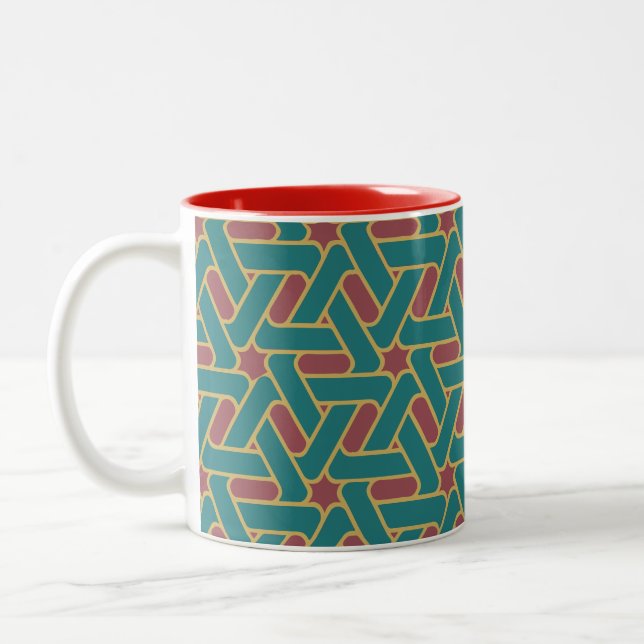 vibrant coffee mug, Colourful Pattern Two-Tone Coffee Mug (Left)