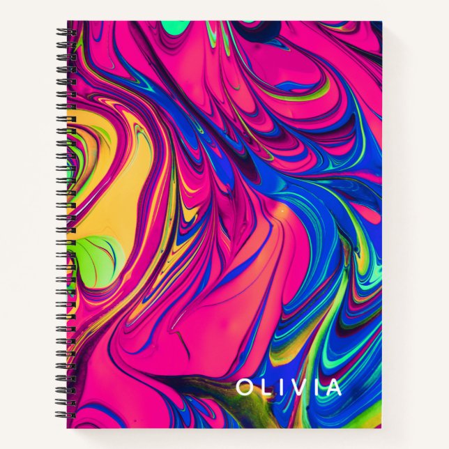 Vibrant Color Aesthetic Pattern Notebook (Front)