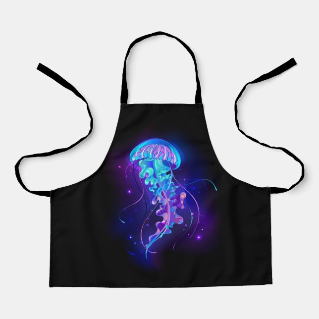 Vibrant Color Glowing Jellyfish Apron (Front)
