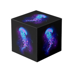Vibrant Color Glowing Jellyfish Cube