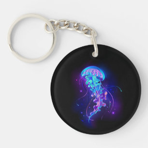 Vibrant Color Glowing Jellyfish Keychain