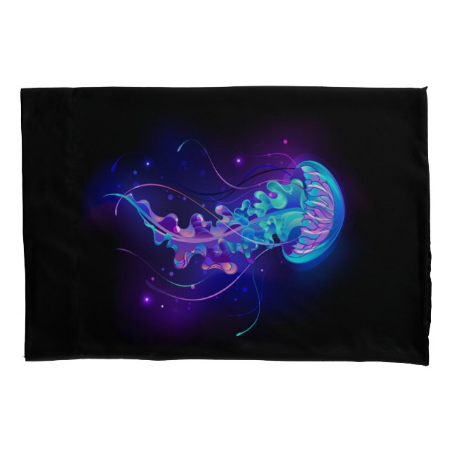 Vibrant Color Glowing Jellyfish Pillowcase (Front)