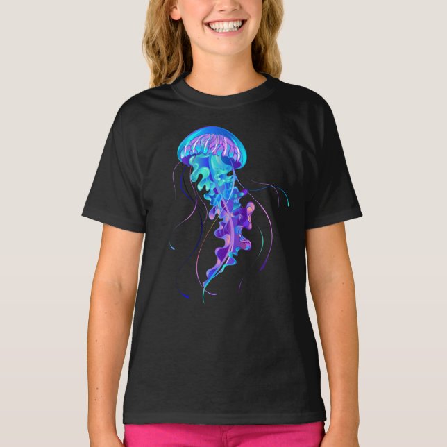 Vibrant Color Glowing Jellyfish T-Shirt (Front)