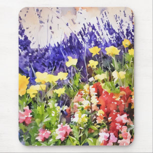 Vibrant color scenic floral Mousepad