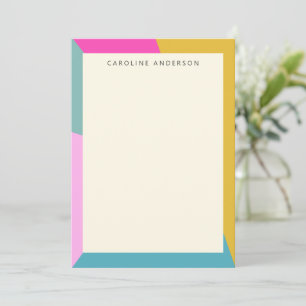 Vibrant Colorblock Modern Border Personalized Card