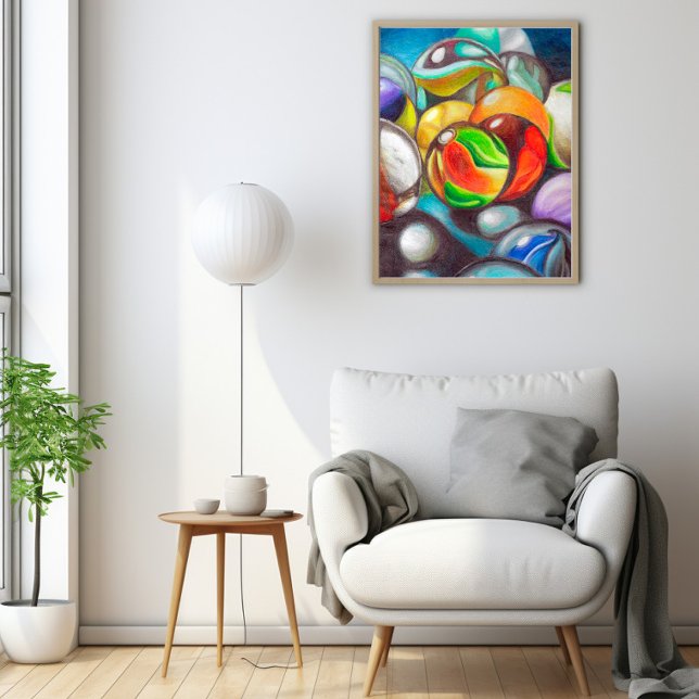 Vibrant Colored Marbles Fine Wall Art - 20x25cm (Creator Uploaded)