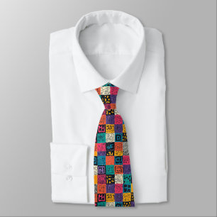 Vibrant Colorful Box Pattern (1) Tie