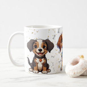 Vibrant Colorful Dog Art, For Dog Lovers Featuring Coffee Mug