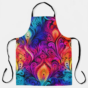 Vibrant Colorful Indian Tie & Dye Pattern Apron