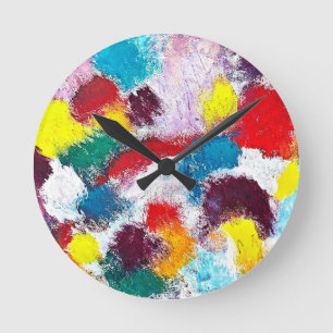 Vibrant Colorful Multicolor Ties Round Clock