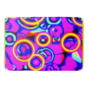 Vibrant Colorful Neon Pattern Bath Mat