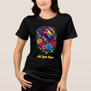 Vibrant Colorful Pop Art Horse Portrait Tee