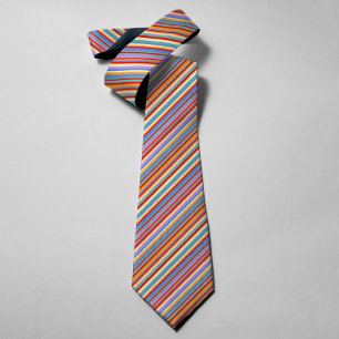 Vibrant Colorful Stripes Classic Retro Vintage Tie