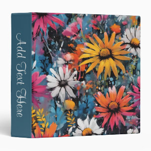 Vibrant Colorful Wildflower Print Personal Binder