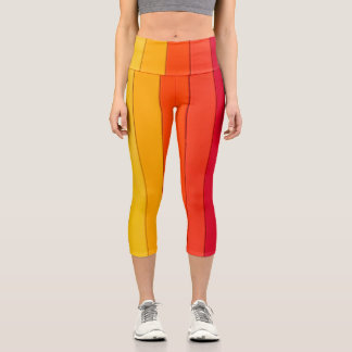 Vibrant Colour Aesthetic Pattern Capri Leggings