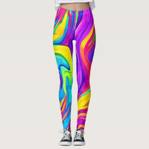 Vibrant Colour Background: Cartoon Splash Art Leggings