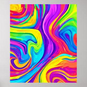 Vibrant Colour Background: Cartoon Splash Art Poster
