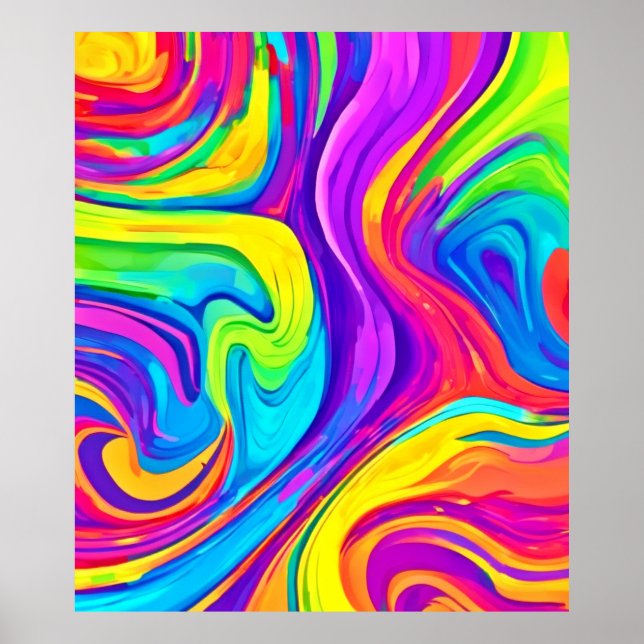 Vibrant Colour Background: Cartoon Splash Art Poster (Front)