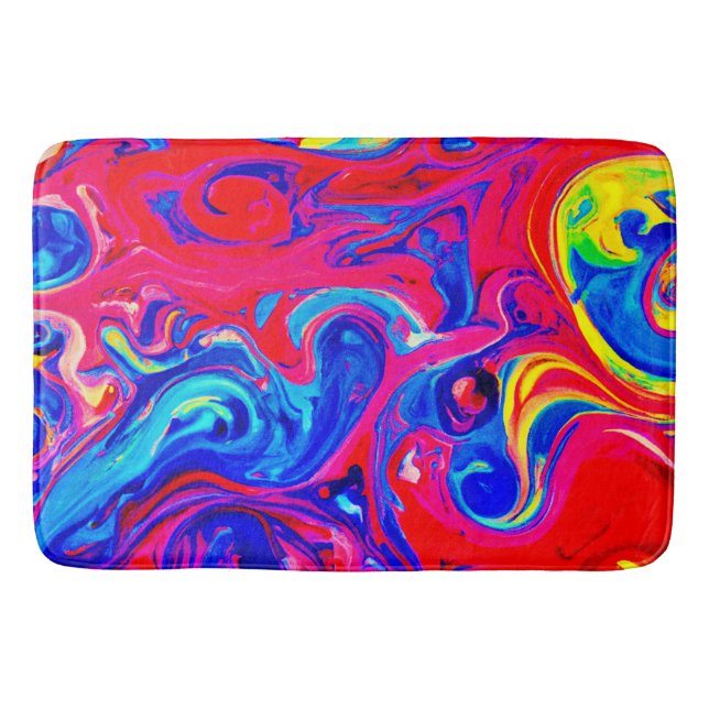 Vibrant Colour Blast Pattern Bath Mat (Front)