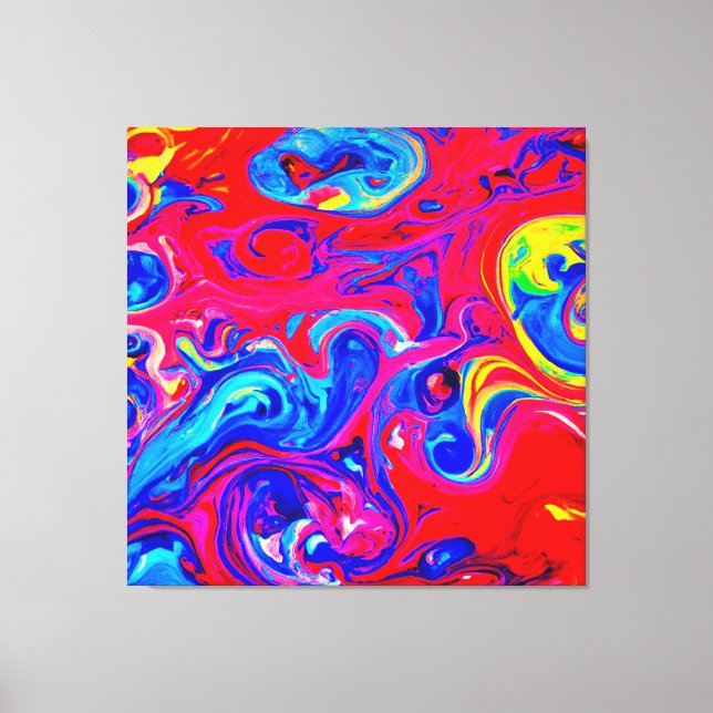 Vibrant Colour Blast Pattern Canvas Print (Front)