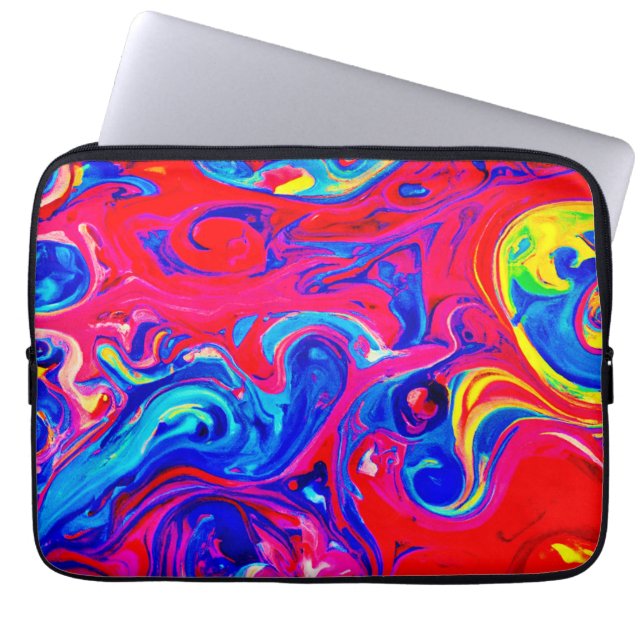 Vibrant Colour Blast Pattern Laptop Sleeve (Front)