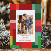 Vibrant Colour Block Geometric Photo Christmas