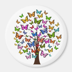 Vibrant colour butterfly tree magnet