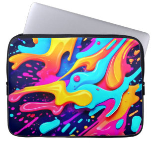 Vibrant Colour Chaos Art Laptop Sleeve
