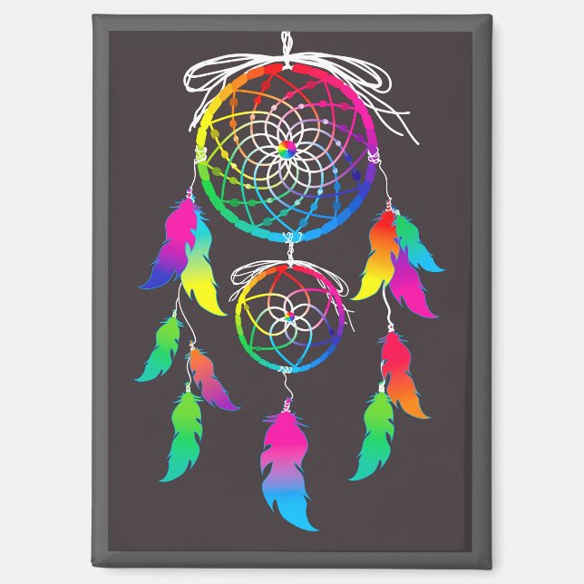 Vibrant colour dream catcher magnet (Front)