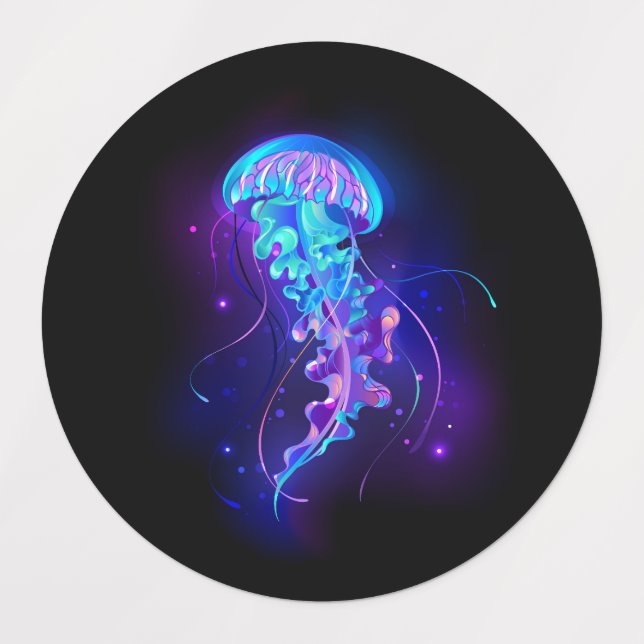 Vibrant Colour Glowing Jellyfish (Design 1)