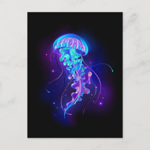 Vibrant Colour Glowing Jellyfish Advice Card