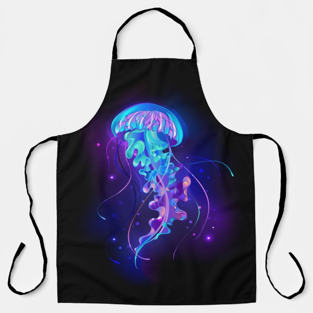 Vibrant Colour Glowing Jellyfish Apron (Front)