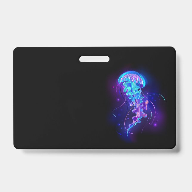 Vibrant Colour Glowing Jellyfish Badge (Front)