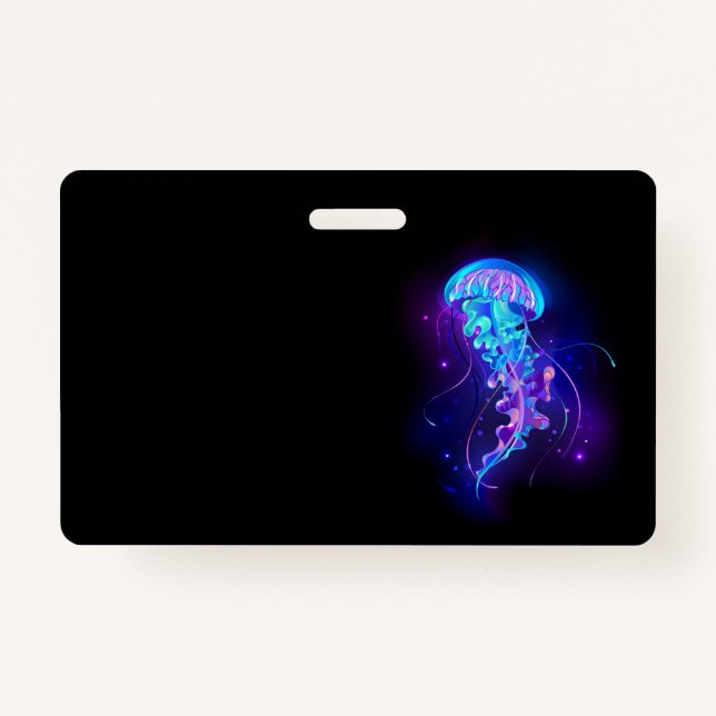 Vibrant Colour Glowing Jellyfish Badge (Front)