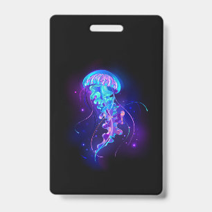 Vibrant Colour Glowing Jellyfish Badge