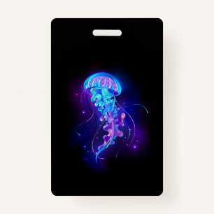 Vibrant Colour Glowing Jellyfish Badge