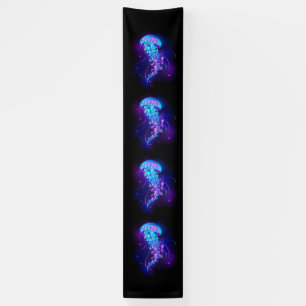 Vibrant Colour Glowing Jellyfish Banner
