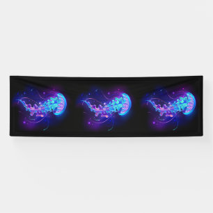 Vibrant Colour Glowing Jellyfish Banner
