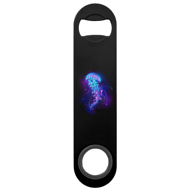 Vibrant Colour Glowing Jellyfish Bar Key (Front)
