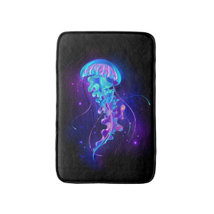 Vibrant Colour Glowing Jellyfish Bath Mat