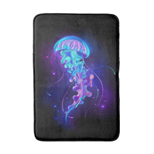 Vibrant Colour Glowing Jellyfish Bath Mat