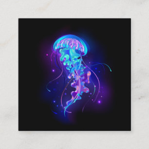 Vibrant Colour Glowing Jellyfish Calling Card