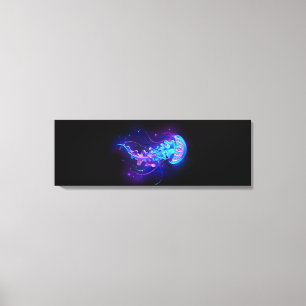 Vibrant Colour Glowing Jellyfish Canvas Print