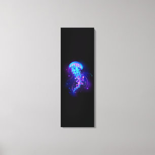 Vibrant Colour Glowing Jellyfish Canvas Print