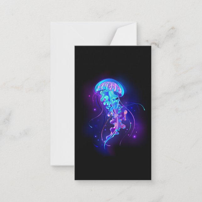 Vibrant Colour Glowing Jellyfish Card (Front)