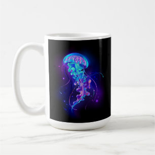 Vibrant Colour Glowing Jellyfish Coffee Mug