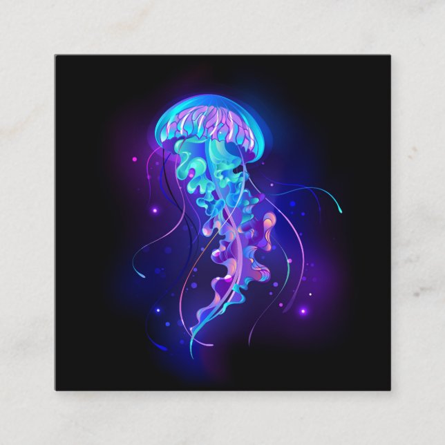 Vibrant Colour Glowing Jellyfish Enclosure Card (Front)