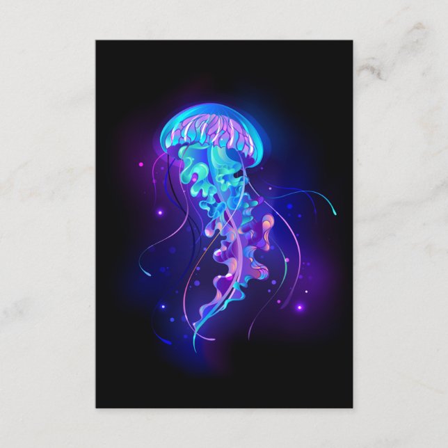 Vibrant Colour Glowing Jellyfish Enclosure Card (Front)